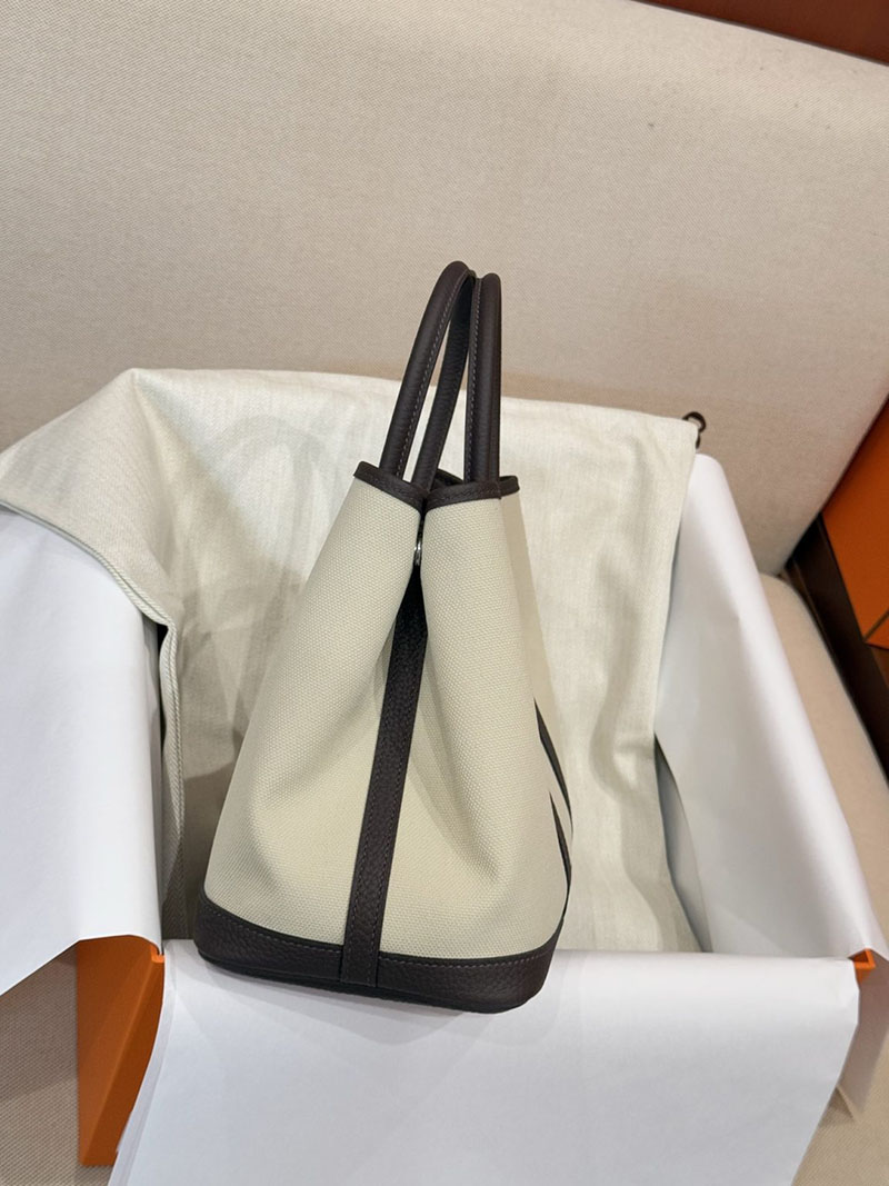 エルメス トートバッグ 人気 HERMES ガーデンパーティ 30 TPM エベンヌ/グレー ネゴンダ/トワル シルバー金具 2627534 エルメス専門店 - 画像 (5)