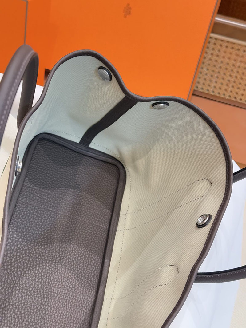 エルメス トートバッグ 人気 HERMES ガーデンパーティ 30 TPM エベンヌ/グレー ネゴンダ/トワル シルバー金具 2627534 エルメス専門店 - 画像 (2)