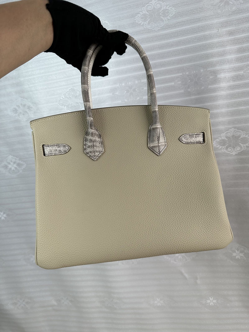 バーキン ヒマラヤ 芸能人 HERMES バーキン30 タッチ クレ/ヒマラヤ トゴ/クロコダイル シルバー金具 2627692 エルメス 海外通販 - 画像 (4)
