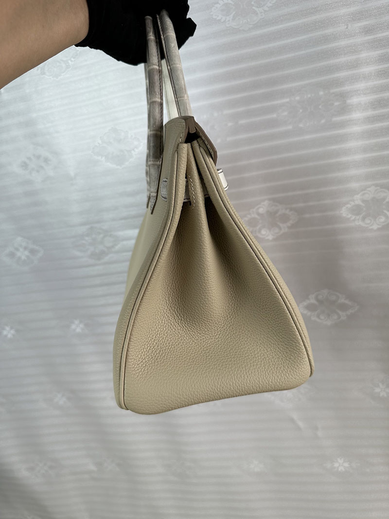 バーキン ヒマラヤ 芸能人 HERMES バーキン30 タッチ クレ/ヒマラヤ トゴ/クロコダイル シルバー金具 2627692 エルメス 海外通販 - 画像 (3)