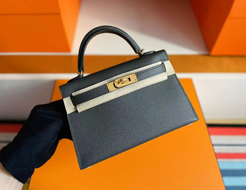 エルメス ミニケリー 黒 HERMES ケリーミニ2 外縫い グリミスティ ヴォーエプソン ゴールド金具 2627716 エルメス 新作バッグ - 画像 (8)