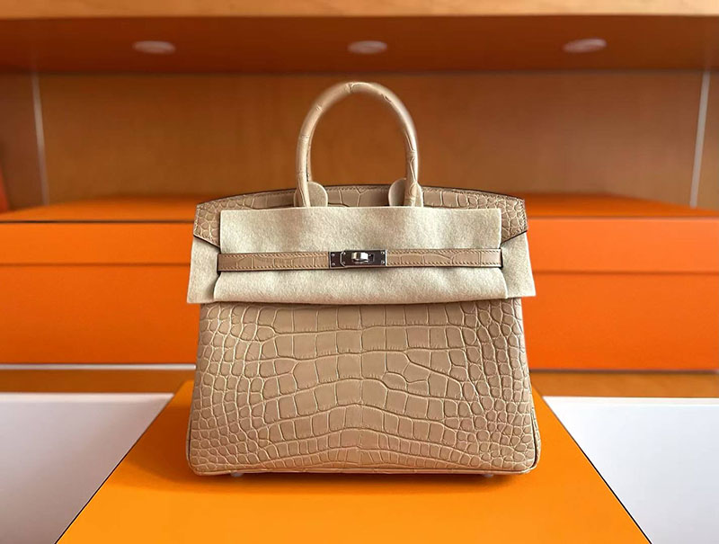 エルメス バーキン25 クロコ HERMES バーキン25 チャイ クロコダイル アリゲーターマット シルバー金具 2627770 エルメス 新作バッグ - 画像 (7)