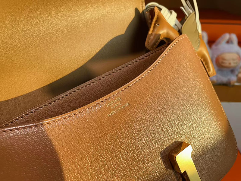 ショルダーバッグ 小さめ おしゃれ HERMES コンスタンス3 ミニ ケブラコ シェブルミゾル ゴールド金具 2627808 エルメス 新作バッグ - 画像 (5)
