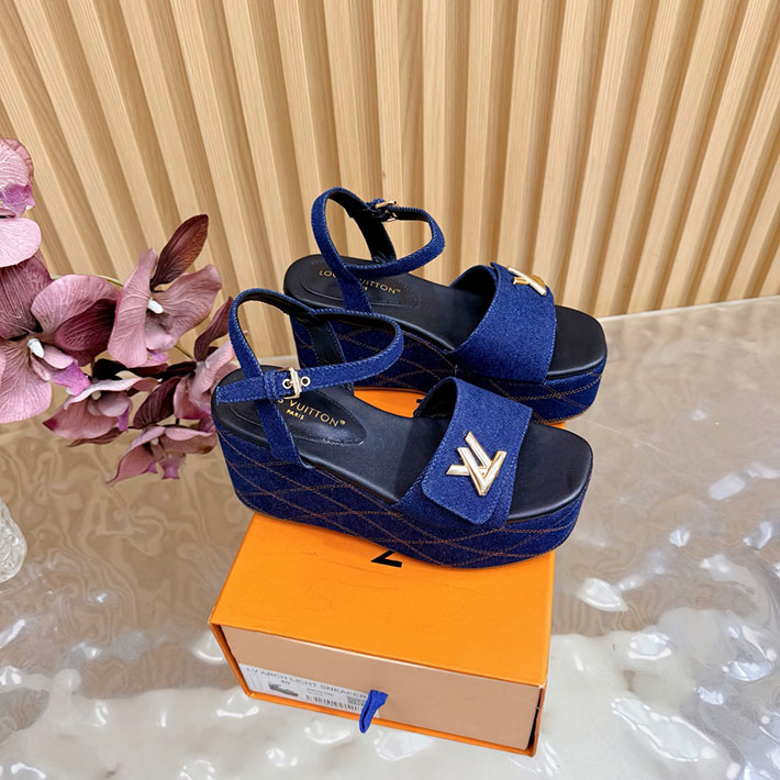 ルイヴィトン アウトレット店舗 靴 レディース LV シェイクライン デニム サンダル インディゴブルー 2628204 ルイヴィトン サンダル レディース - 画像 (3)