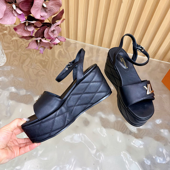 ルイヴィトン アウトレット店舗 靴 レディース LV シェイクライン デニム サンダル インディゴブルー 2628207 ヴィトン サンダル 厚底 - 画像 (9)