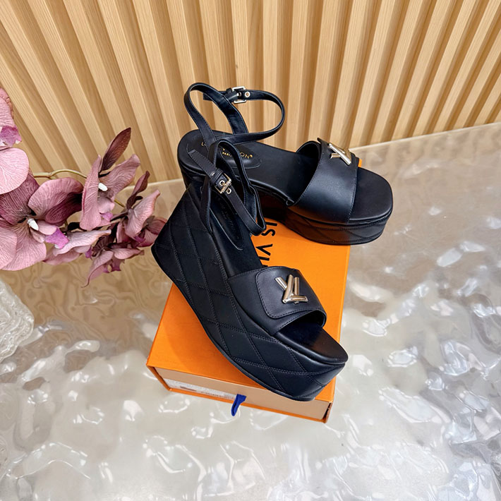 ルイヴィトン アウトレット店舗 靴 レディース LV シェイクライン デニム サンダル インディゴブルー 2628207 ヴィトン サンダル 厚底 - 画像 (6)