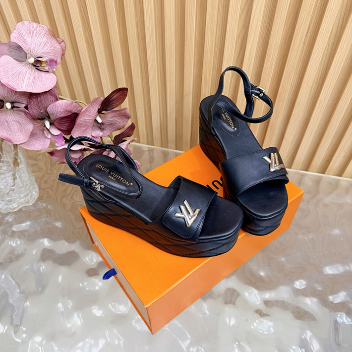 ルイヴィトン アウトレット店舗 靴 レディース LV シェイクライン デニム サンダル インディゴブルー 2628207 ヴィトン サンダル 厚底 - 画像 (5)