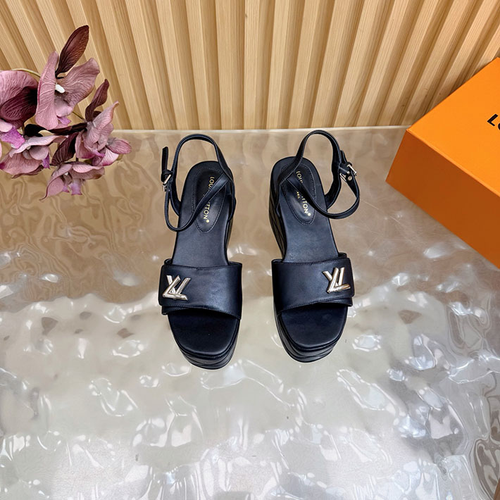 ルイヴィトン アウトレット店舗 靴 レディース LV シェイクライン デニム サンダル インディゴブルー 2628207 ヴィトン サンダル 厚底 - 画像 (4)