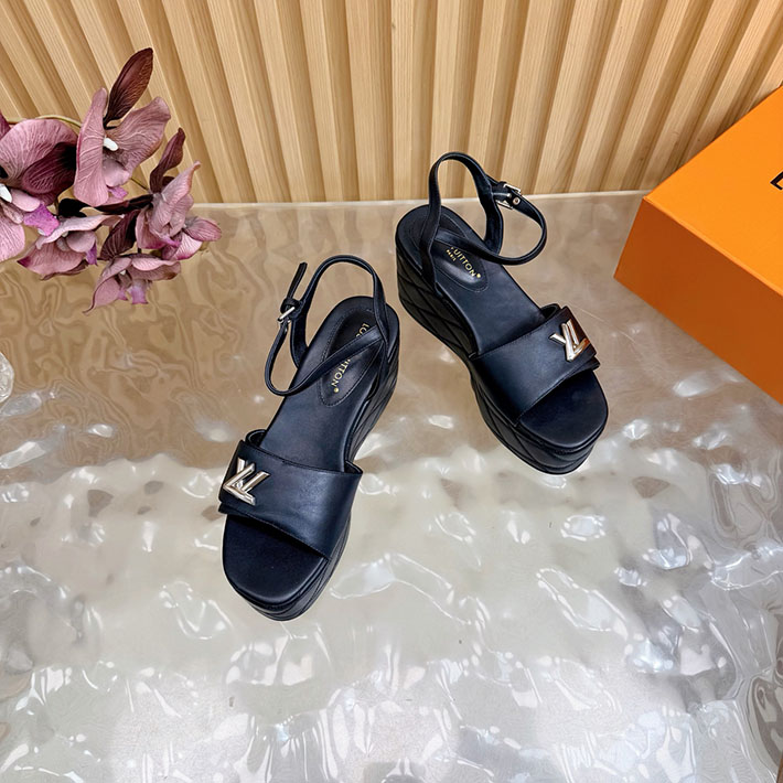 ルイヴィトン アウトレット店舗 靴 レディース LV シェイクライン デニム サンダル インディゴブルー 2628207 ヴィトン サンダル 厚底 - 画像 (3)