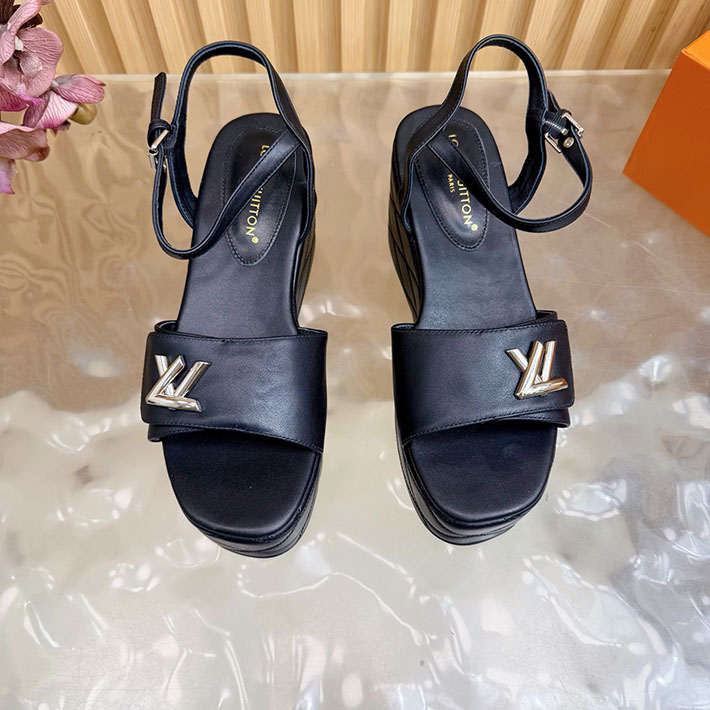 ルイヴィトン アウトレット店舗 靴 レディース LV シェイクライン デニム サンダル インディゴブルー 2628207 ヴィトン サンダル 厚底 - 画像 (2)