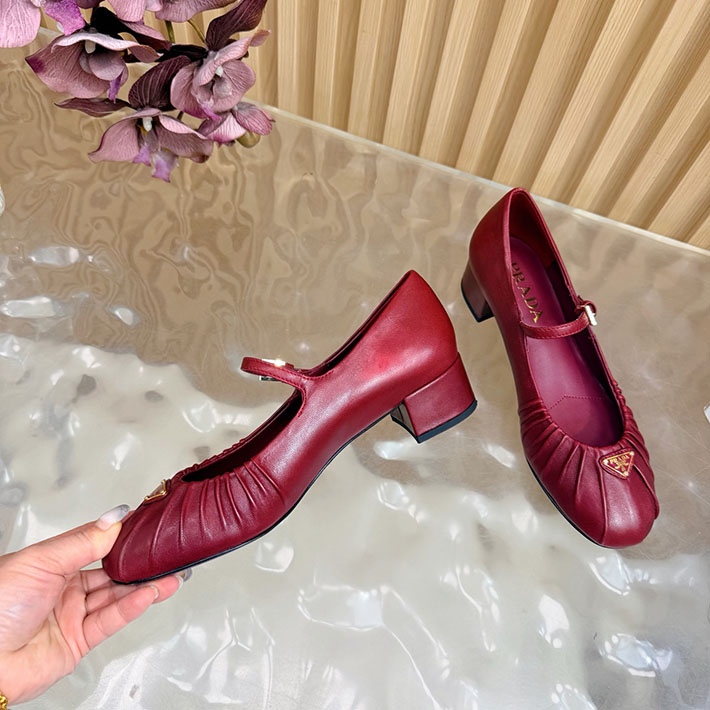 プラダ 靴 シューズ レディース 海外通販 PRADA ロゴ メリージェーン パンプス エレガント 2628276 プラダ パンプス リボン - 画像 (8)