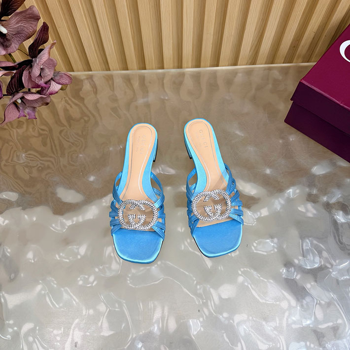 グッチ直営アウトレット店 GUCCI クリスタル インターロッキングG付き スライドサンダル 2628283 GUCCI ラバーサンダル - 画像 (5)
