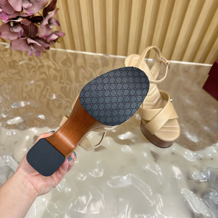 グッチ直営アウトレット店 GUCCI 50mm ダブルG レザー プラットフォームサンダル 2628295 グッチ 靴 レディース 人気 - 画像 (9)