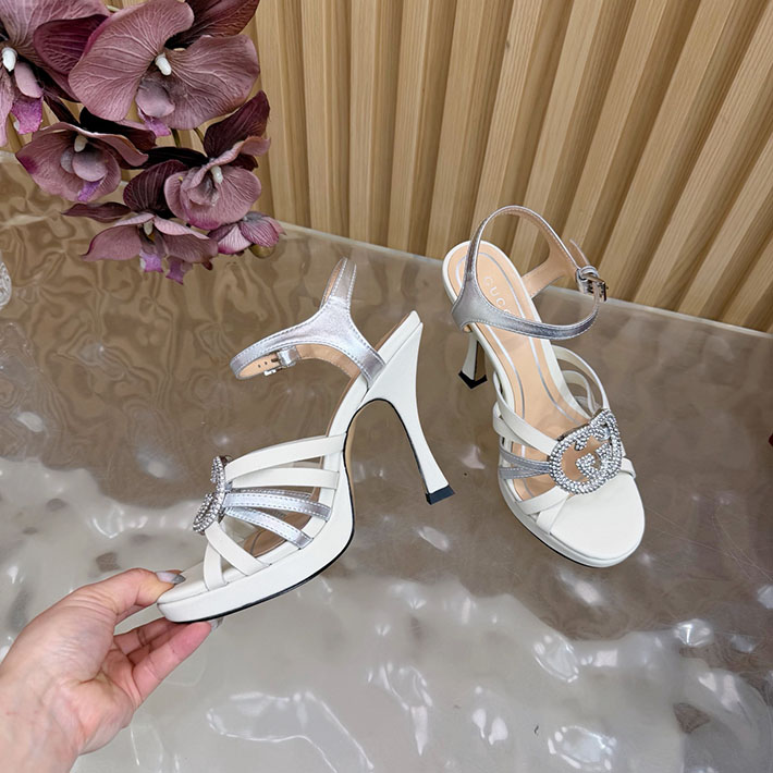 グッチ直営アウトレット店 GUCCI 105mm pump with crystal Interlocking G 2628316 グッチ 店舗 アウトレット - 画像 (7)