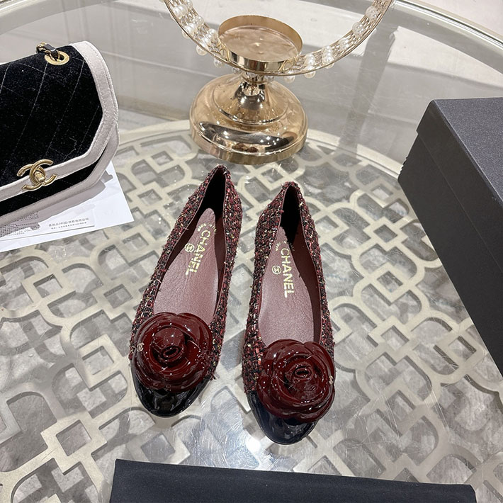 最高級シャネルスーパーコピー CHANEL 45mm 大人気バレリーナ フラットシューズ ワインレッド 2628387 シャネル バレエシューズ 定価 - 画像 (4)