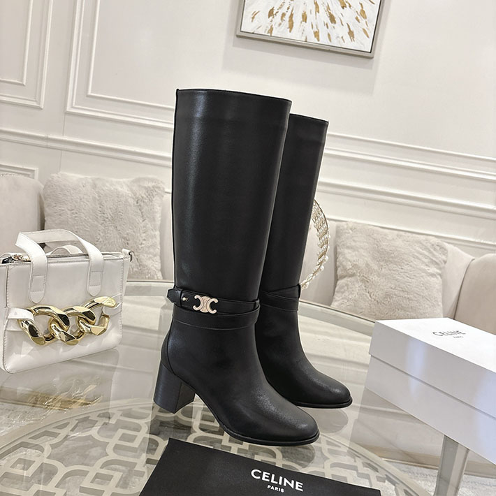 最高級セリーヌスーパーコピー CELINE 60mm GARANCE トリオンフ ハイブーツ ブラック 2628406 セリーヌ ロングブーツ - 画像 (6)