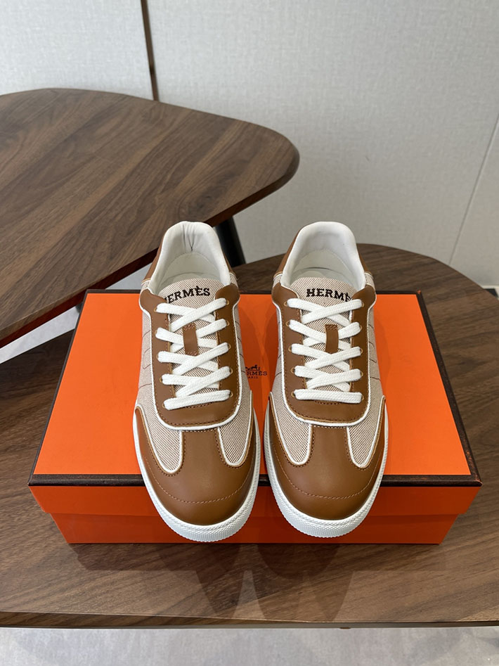 メンズ・レディース兼用 エルメス HERMES Match sneaker スニーカー マッチ ブラウン 2628422 エルメス スニーカー マッチ - 画像 (4)