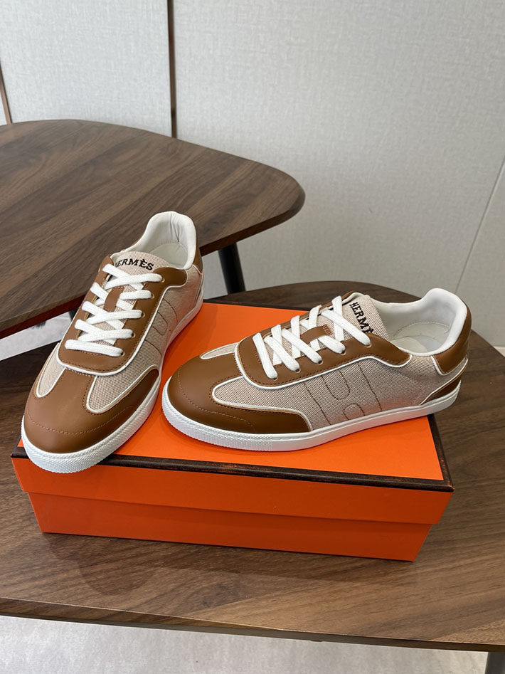 メンズ・レディース兼用 エルメス HERMES Match sneaker スニーカー マッチ ブラウン 2628422 エルメス スニーカー マッチ - 画像 (2)