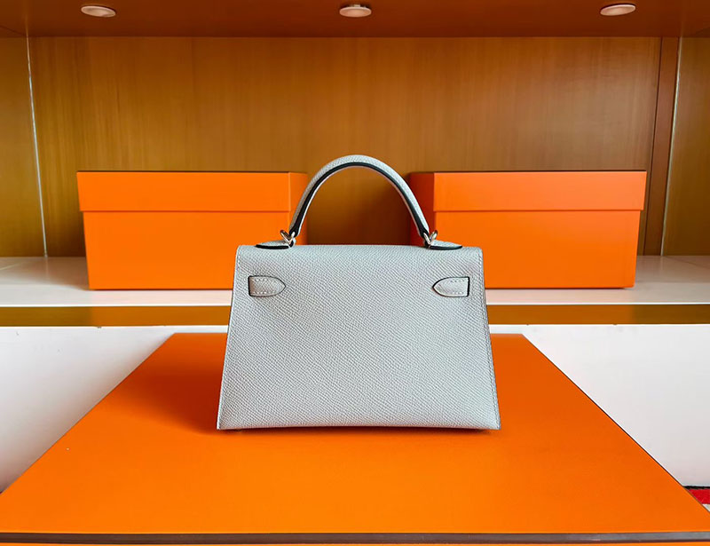 エルメス ケリーミニ2 HERMES ケリーミニ2 外縫い ブルーグラシエ ヴォーエプソン シルバー金具 2627830 エルメス 新作バッグ - 画像 (8)