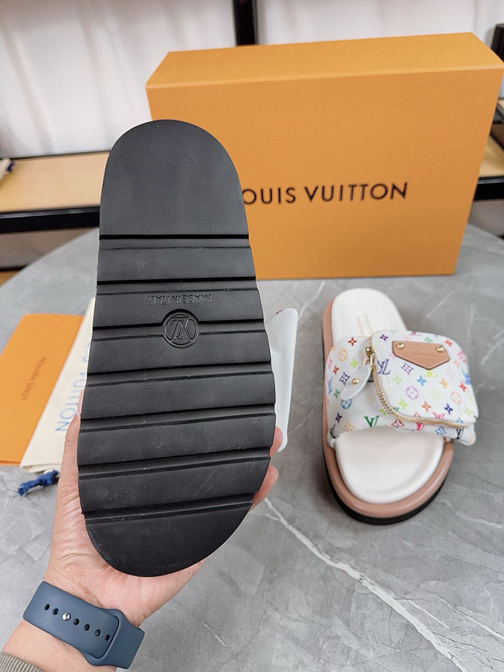 メンズ・レディース兼用 ルイヴィトン Louis Vuitton × 村上隆 サンダル LVリミックス 2629045 ルイヴィトン サンダル 白 - 画像 (9)