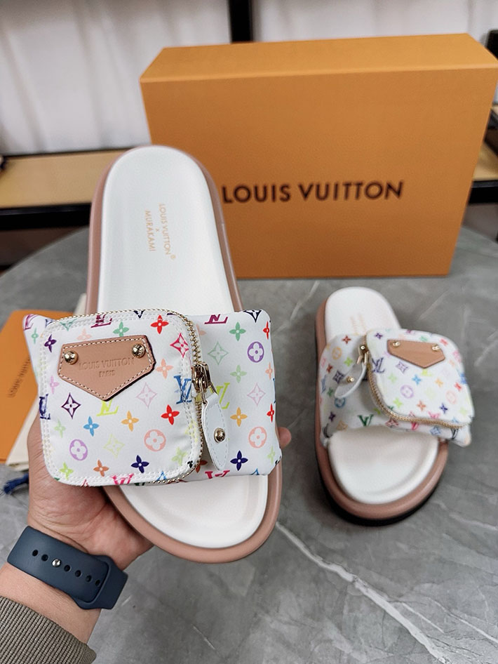 メンズ・レディース兼用 ルイヴィトン Louis Vuitton × 村上隆 サンダル LVリミックス 2629045 ルイヴィトン サンダル 白 - 画像 (4)