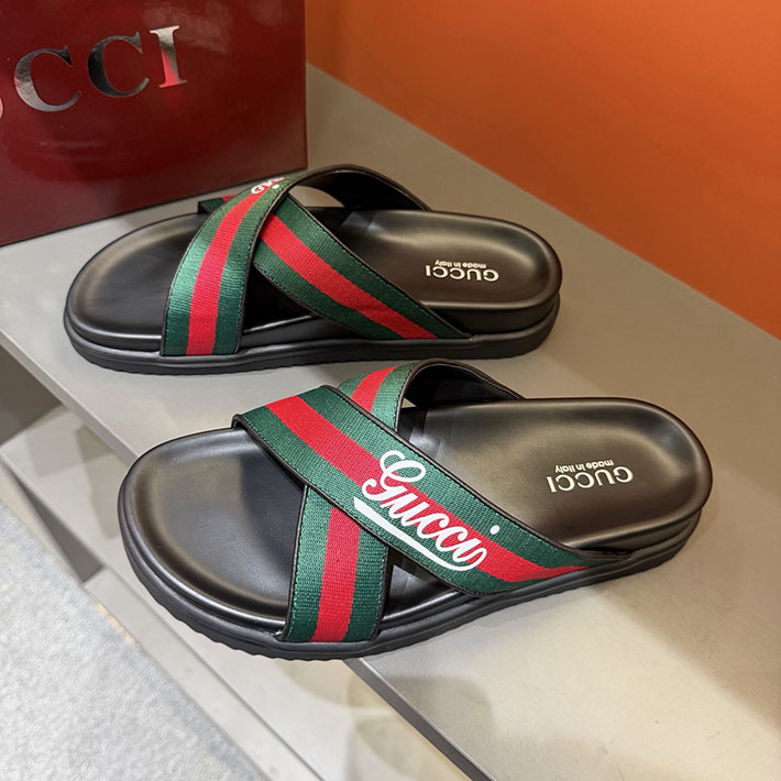 グッチ直営アウトレット店 GUCCI サンダル メンズ ウェブストライプ ビーチサンダル 2629087 グッチ 靴 メンズ - 画像 (3)