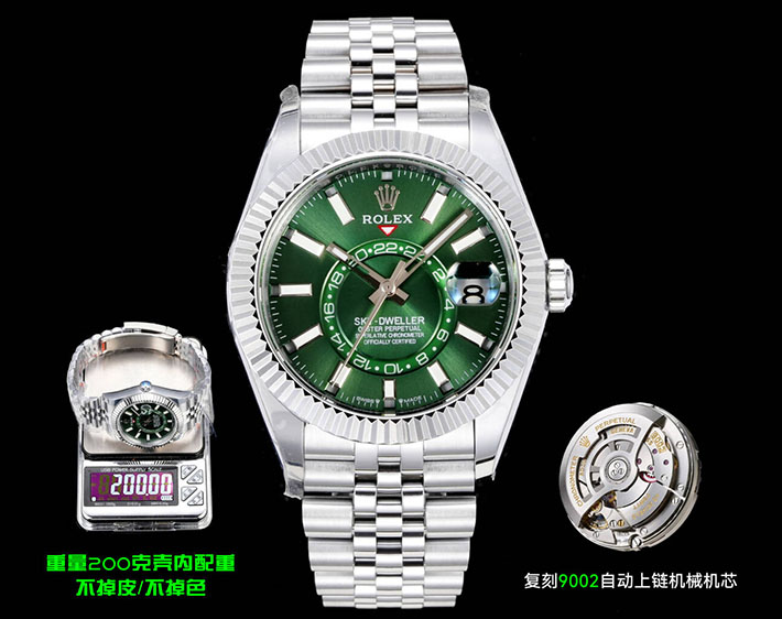 最高級ロレックススーパーコピー ROLEX Sky Dweller スカイドゥエラー ミントグリーン 2630143 ロレックス スカイドゥエラー ホワイトゴールド - 画像 (3)