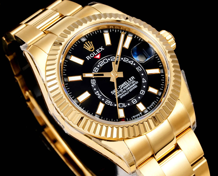 最高級ロレックススーパーコピー ROLEX 42mm メンズ スカイドゥエラー イエローゴールド ブライトブラック 2630170 ロレックス コピー品 見分け方 - 画像 (2)