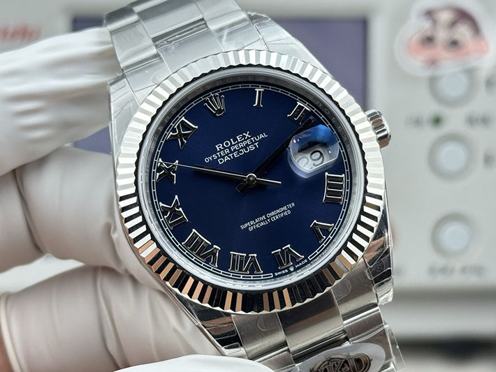 最高級ロレックススーパーコピー ROLEX デイトジャスト41 スレートローマ オイスター ステンレススチール ネイビー 2630184 ロレックス コピー n級 - 画像 (6)