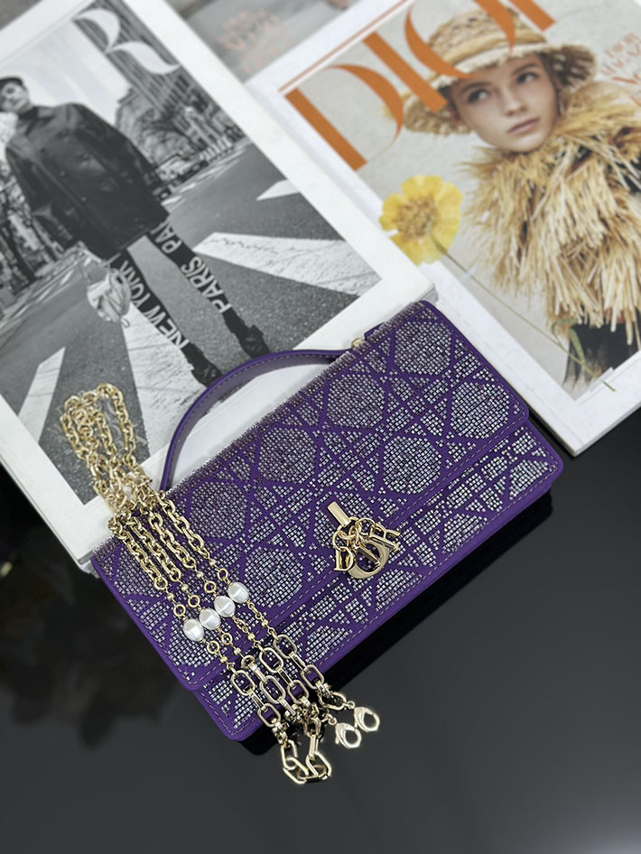 ディオール バッグ 人気 Dior ミスディオールミニ・カナージュ エンブロイダリー ライラック S0980OIBE_M401 ディオール バッグ アウトレット - 画像 (6)