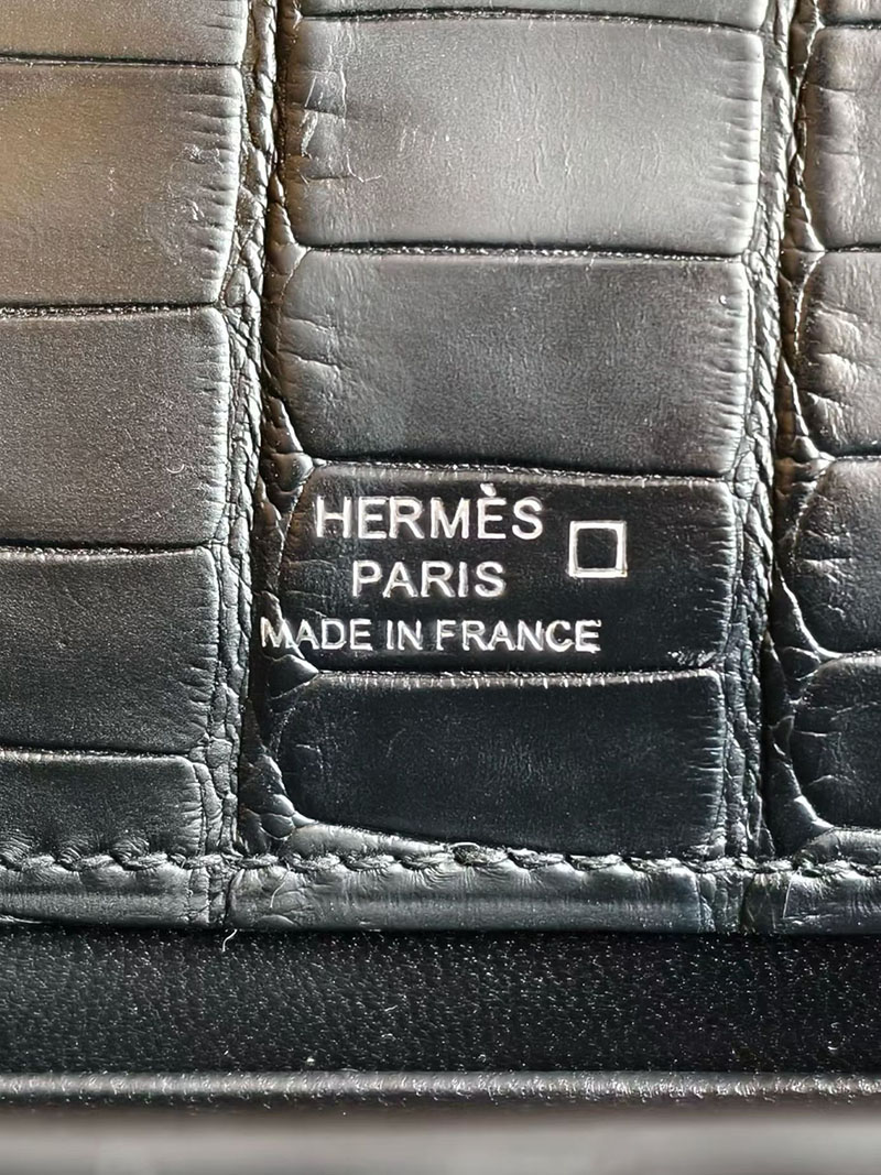 エルメス ポシェットケリーバッグ HERMES ポシェットケリー クロ クロコダイル シルバー金具 2630348 エルメス ポシェット ケリー 定価 - 画像 (7)