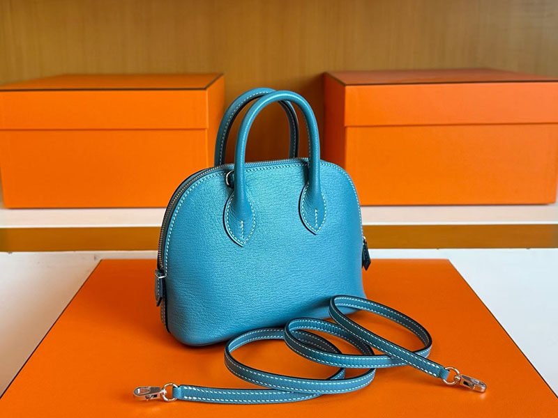エルメス ハンドバッグ ボリード HERMES ボリード1923 ミニ ブルーフリーダ シェブルミゾル シルバー金具 2630356 エルメス ボリード ミニ - 画像 (7)