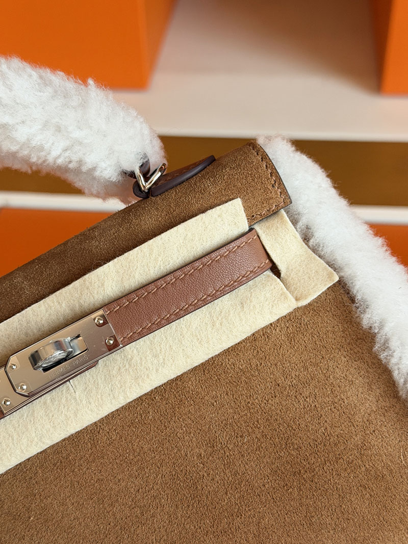 エルメス ケリーミニバッグ HERMES ミニケリー2 テディ シャモア/エクリュ/アルザン グリズリ シルバー金具 2630360 ミニケリー テディ 定価 - 画像 (2)