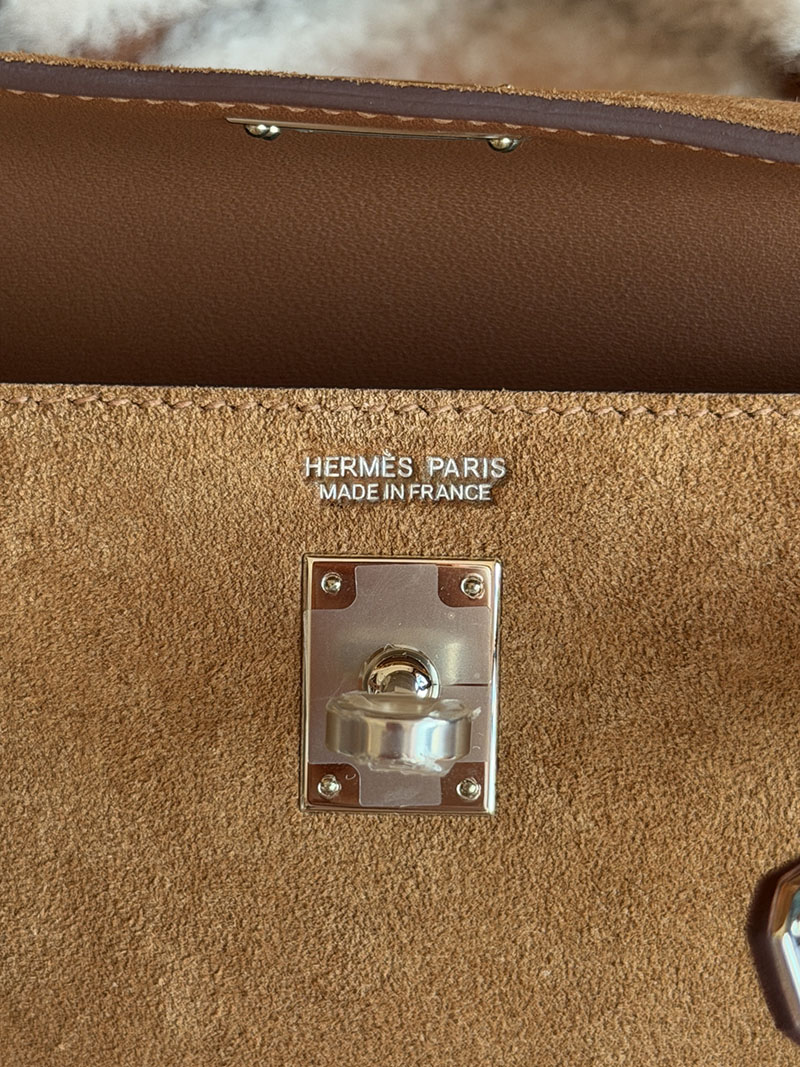 エルメス ケリーミニバッグ HERMES ミニケリー2 テディ シャモア/エクリュ/アルザン グリズリ シルバー金具 2630360 ミニケリー テディ 定価 - 画像 (9)