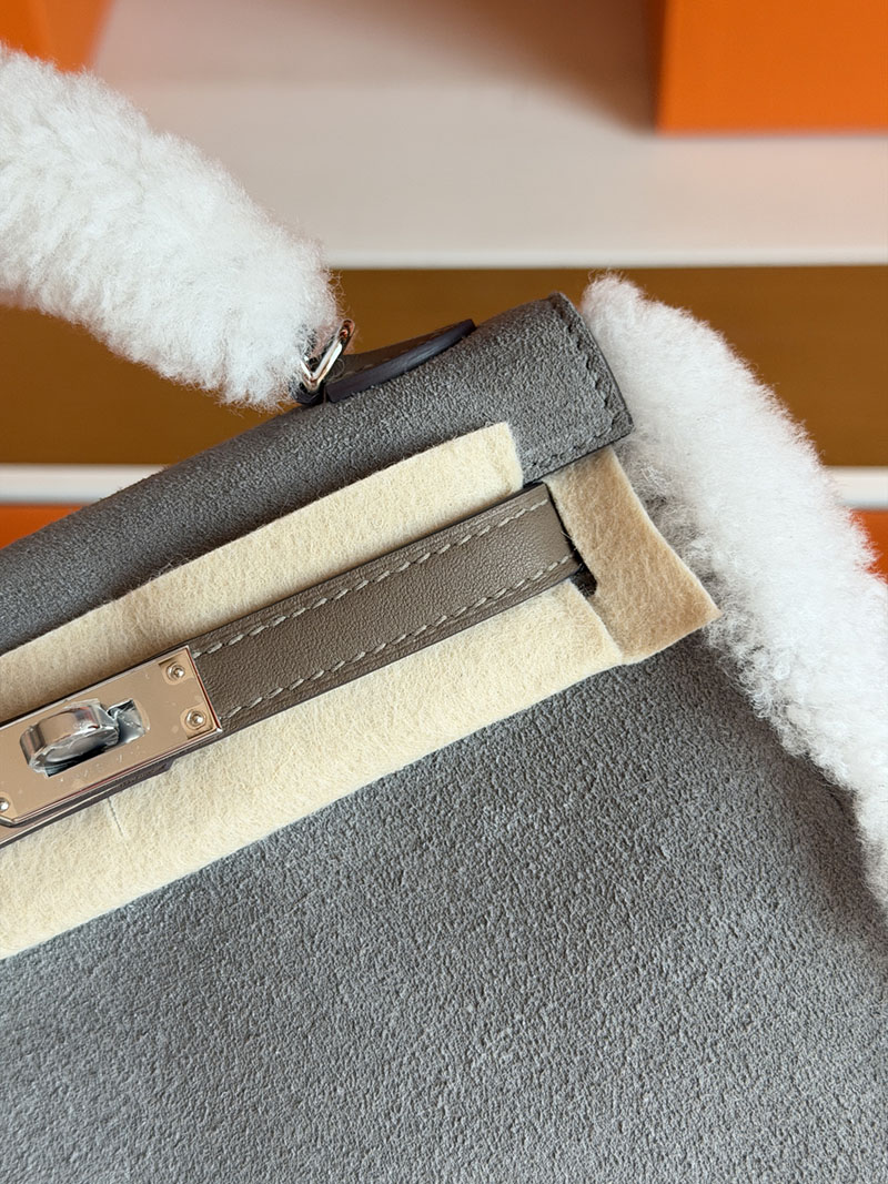 エルメス ケリーミニバッグ HERMES ミニケリー2 テディ グリスカイユ エトゥープ グリズリ シルバー金具 2630361 エルメス ミニケリー2 テディ - 画像 (2)