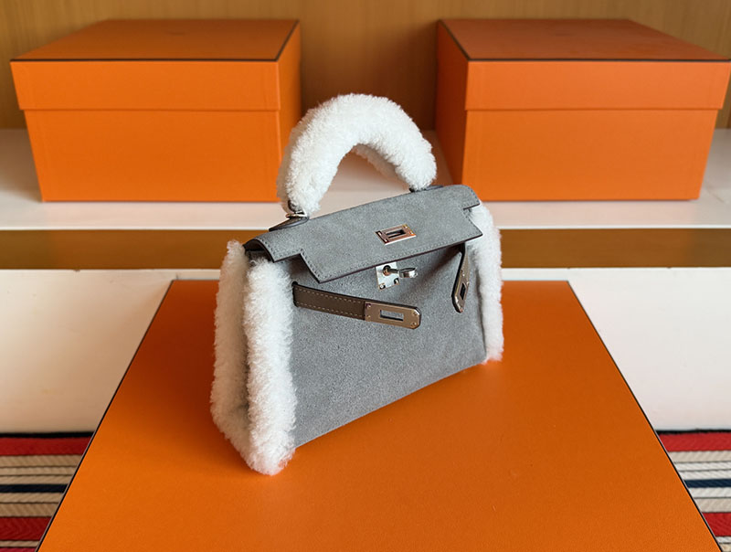エルメス ケリーミニバッグ HERMES ミニケリー2 テディ グリスカイユ エトゥープ グリズリ シルバー金具 2630361 エルメス ミニケリー2 テディ - 画像 (9)