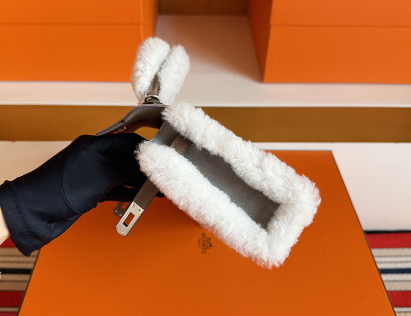 エルメス ケリーミニバッグ HERMES ミニケリー2 テディ グリスカイユ エトゥープ グリズリ シルバー金具 2630361 エルメス ミニケリー2 テディ - 画像 (7)