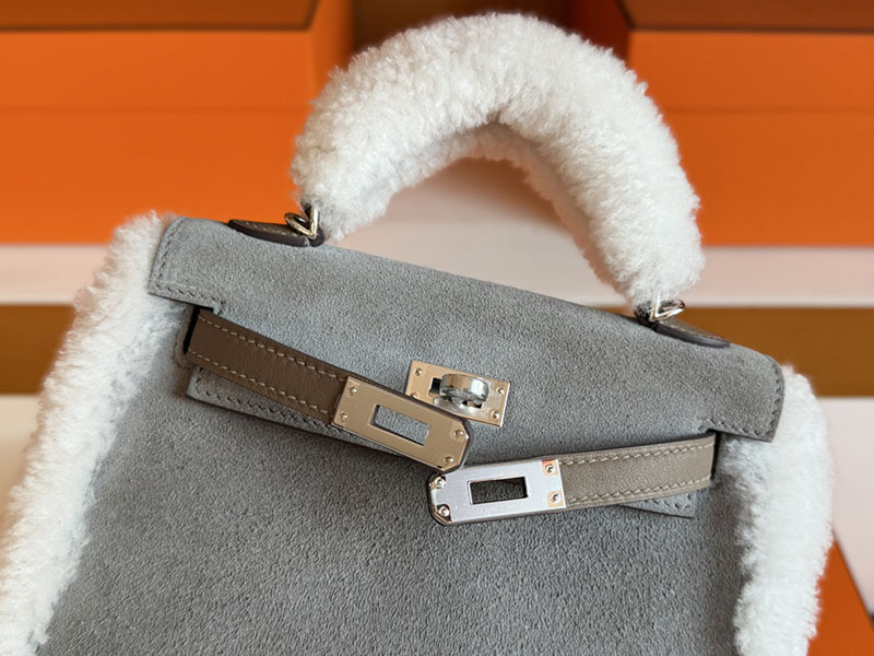 エルメス ケリーミニバッグ HERMES ミニケリー2 テディ グリスカイユ エトゥープ グリズリ シルバー金具 2630361 エルメス ミニケリー2 テディ - 画像 (5)