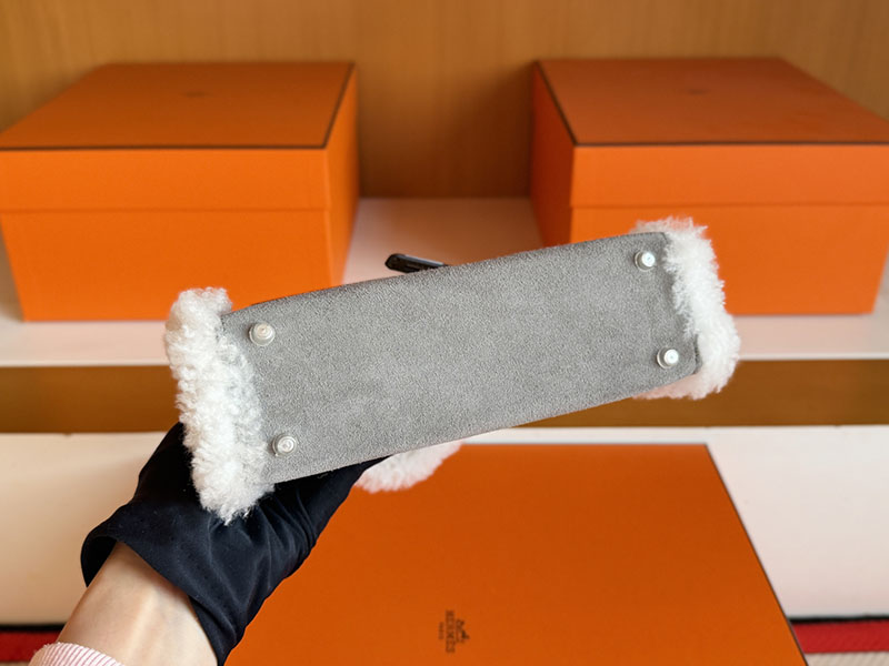 エルメス ケリーミニバッグ HERMES ミニケリー2 テディ グリスカイユ エトゥープ グリズリ シルバー金具 2630361 エルメス ミニケリー2 テディ - 画像 (4)