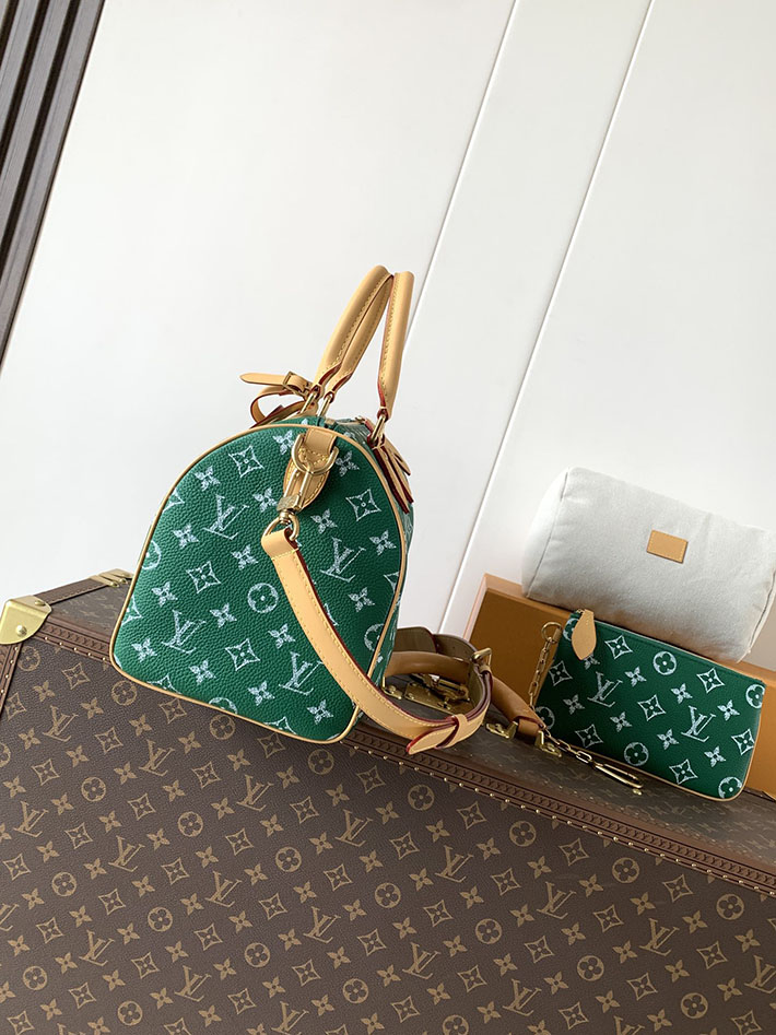 ルイヴィトン販売店舗 旅行バッグ LV スピーディ P9 バンドリエール 30 カーフレザー グリーン M14077 ルイヴィトン バッグ 安い - 画像 (9)