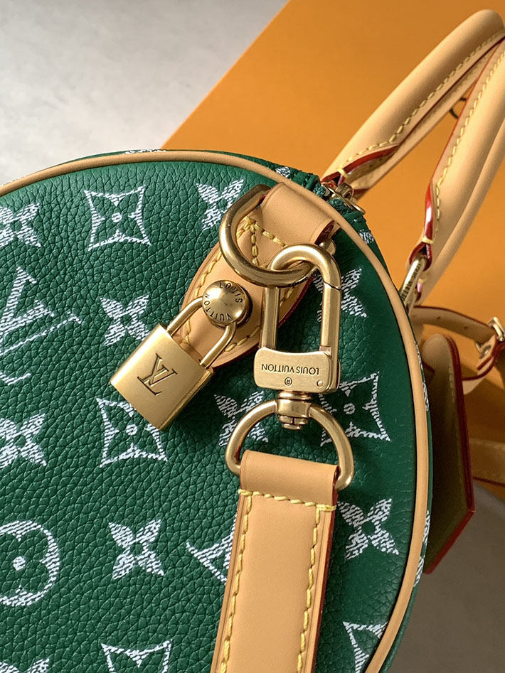 ルイヴィトン販売店舗 旅行バッグ LV スピーディ P9 バンドリエール 30 カーフレザー グリーン M14077 ルイヴィトン バッグ 安い - 画像 (5)