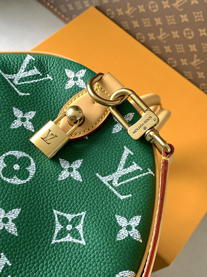 ルイヴィトン販売店舗 旅行バッグ LV スピーディ P9 バンドリエール 40 グリーン カーフレザー M24417 ヴィトン ボストンバッグ 旅行 - 画像 (5)