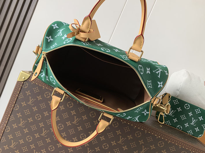 ルイヴィトン販売店舗 旅行バッグ LV スピーディ P9 バンドリエール 40 グリーン カーフレザー M24417 ヴィトン ボストンバッグ 旅行 - 画像 (3)