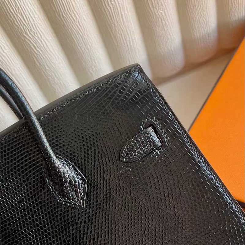 バーキン20 リザード HERMES バーキン 20 セリエ 黒 ブラック リザード シルバー金具 26210443 エルメス 新作バッグ - 画像 (6)