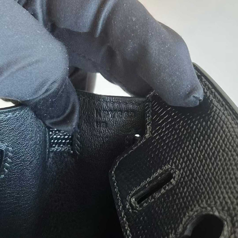 バーキン20 リザード HERMES バーキン 20 セリエ 黒 ブラック リザード シルバー金具 26210443 エルメス 新作バッグ - 画像 (2)