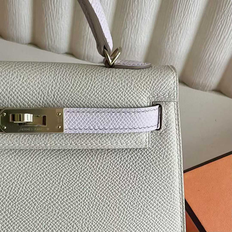 エルメス ミニケリー ピンク HERMES ケリーミニ2 外縫い クレ/モーヴペール ヴォーエプソン ゴールド金具 26210447 エルメス 新作バッグ - 画像 (9)
