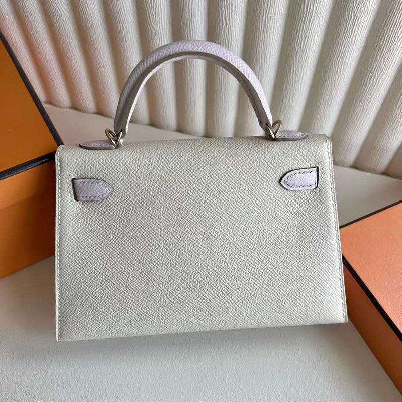 エルメス ミニケリー ピンク HERMES ケリーミニ2 外縫い クレ/モーヴペール ヴォーエプソン ゴールド金具 26210447 エルメス 新作バッグ - 画像 (8)