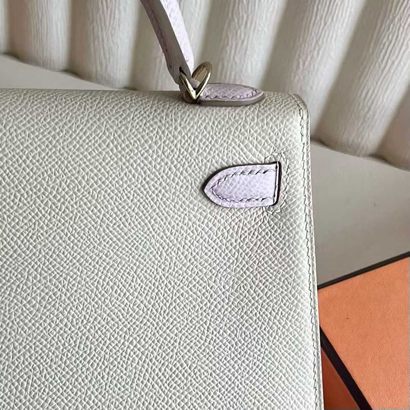 エルメス ミニケリー ピンク HERMES ケリーミニ2 外縫い クレ/モーヴペール ヴォーエプソン ゴールド金具 26210447 エルメス 新作バッグ - 画像 (7)