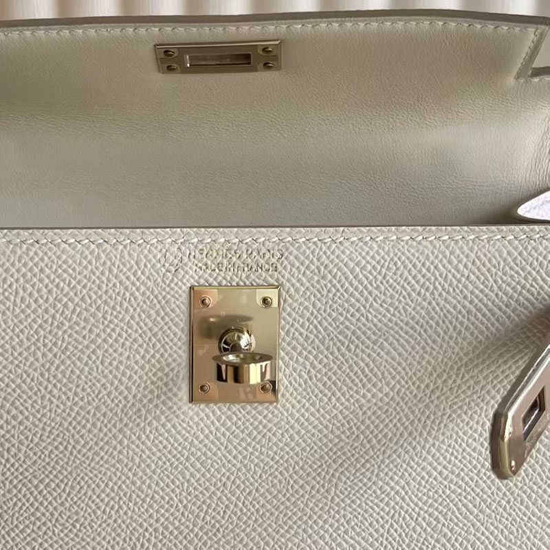 エルメス ミニケリー ピンク HERMES ケリーミニ2 外縫い クレ/モーヴペール ヴォーエプソン ゴールド金具 26210447 エルメス 新作バッグ - 画像 (4)