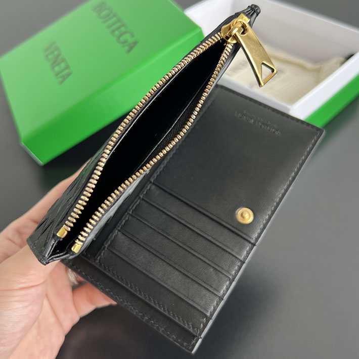 最高級ボッテガコピー Bottega Veneta ソルスティス ミディアム 二つ折りウォレット ブラック 806078V4R411019 ボッテガ 財布 メンズ - 画像 (4)